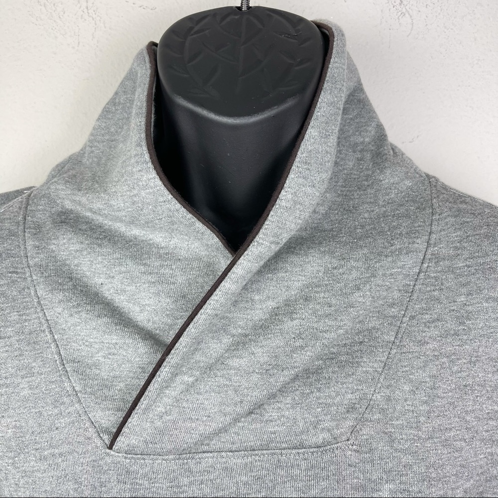 NWT Cremieux Grey Shawl Collar Cotton Sweater XL - Picture 4 of 10